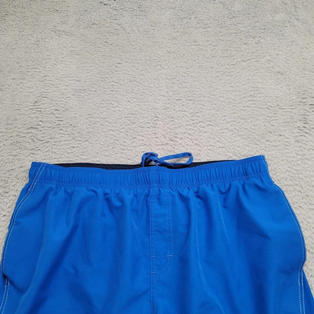Nike‎ Shorts Mens XXL Blue Lined Swim Shorts Logo Beach Swim Drawstring Outdoors